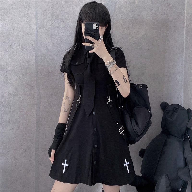 Casual Dresses Spring Autumn Large Size Streetwear Dress Elegant For Women Retro Punk Chain Ribbon Dark Korean Party, Black
Casual Dresses Spring Autumn Large Size Streetwear Dress Elegant For Women Retro Punk Chain Ribbon Dark Korean Party, Black