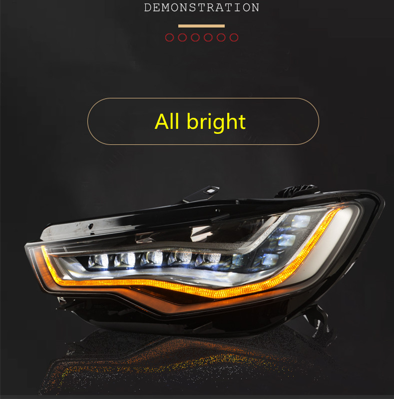 One Pair LED DRL Head Lights For Audi A6 2012-15 Upgrade A7 high beam front lamp Turn Signal Headlight Assembly