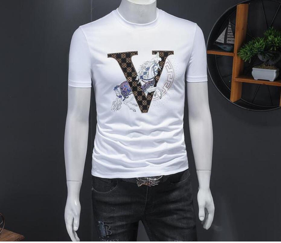 Men's Short Sleeve T-Shirt 2022 Summer New Daily Youth Cartoon Anime Round Neck Slim Fit Black Spot T-Shirt