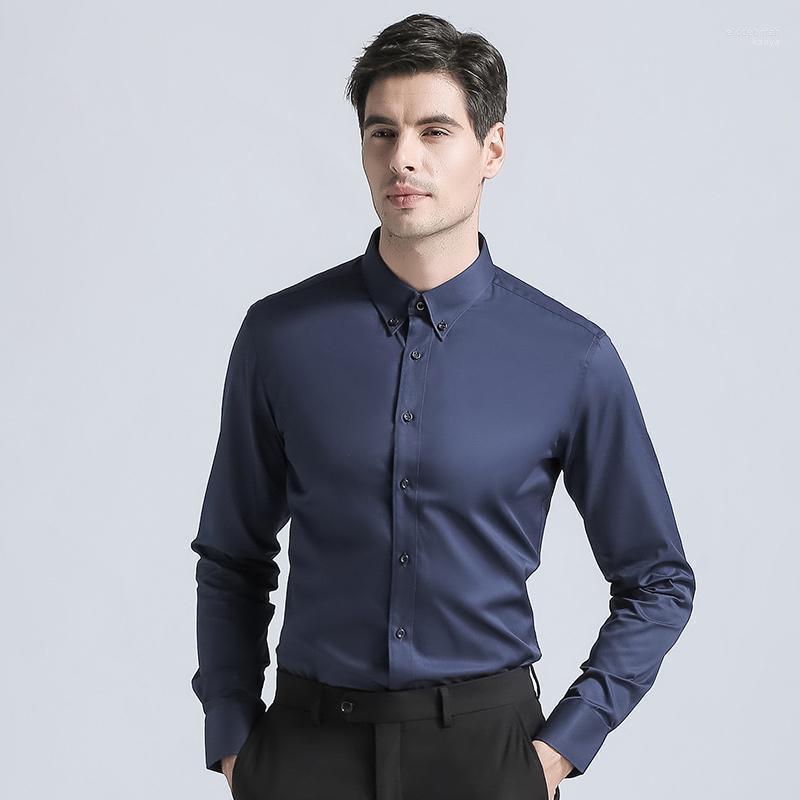 Formal Men's Suits Shirts High Quality Cotton Blend Long Sleeves Shirt Men Brand Solid Color Business Metting Dress Eldd22, Navy blue
Formal Men's Suits Shirts High Quality Cotton Blend Long Sleeves Shirt Men Brand Solid Color Business Metting Dress Eldd22, Navy blue