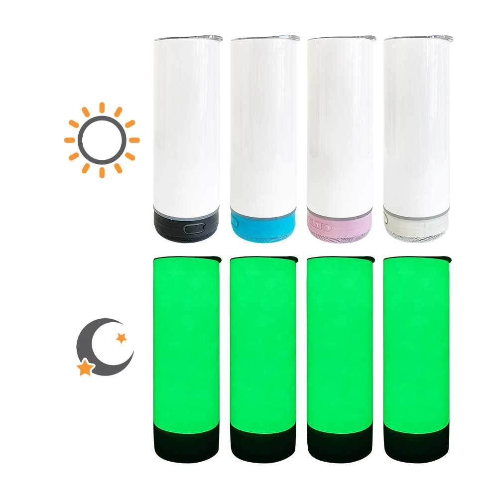 20oz Glow in dark Sublimation Bluetooth Speaker Tumbler luminous STRAIGHT tumblers Wireless Music Cups Stainless Steel Smart Water Bottle with lids, White
20oz Glow in dark Sublimation Bluetooth Speaker Tumbler luminous STRAIGHT tumblers Wireless Music Cups Stainless Steel Smart Water Bottle with lids, White