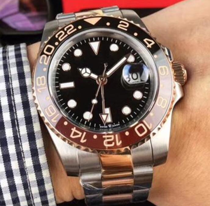 Rose gold GMT2 Listed V3 Version Batman mens watch automatic movement Ceramic Rotating Bezel sapphire glass steel wristwatch gift, Water proof 50m
Rose gold GMT2 Listed V3 Version Batman mens watch automatic movement Ceramic Rotating Bezel sapphire glass steel wristwatch gift, Water proof 50m