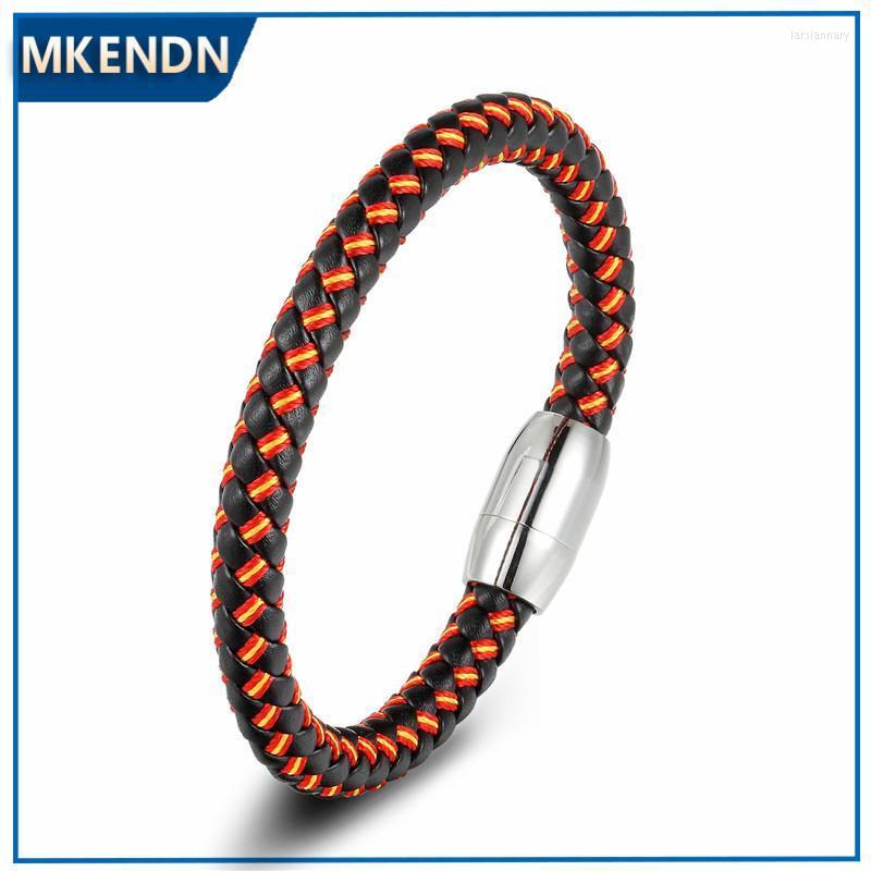 Charm Bracelets Country Spain Flag Multilayer Rope Leather Bracelet Magnet & Bangles Male Female Jewelry PulserasCharm Lars22