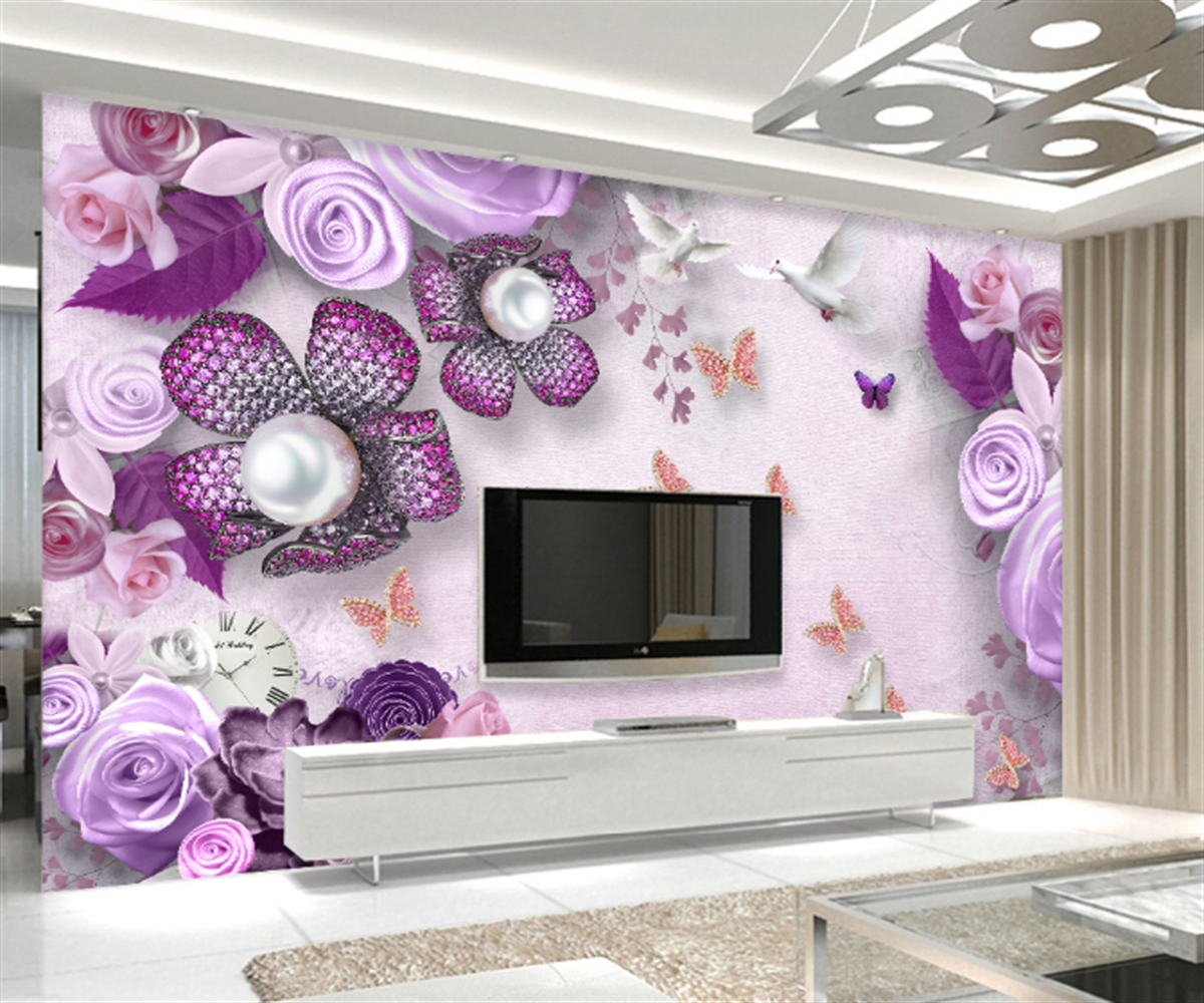 European and American purple elegant dreamy flowers and flowers jewelry background wall painting custom 3D any size wallpaper
European and American purple elegant dreamy flowers and flowers jewelry background wall painting custom 3D any size wallpaper