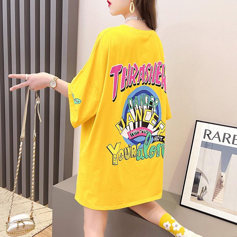 Women's T-Shirt Summer Cotton Cartoon Printed Short-sleeved Women Loose Round Neck Mid-length College Style TopWomen's, Black
Women's T-Shirt Summer Cotton Cartoon Printed Short-sleeved Women Loose Round Neck Mid-length College Style TopWomen's, Black