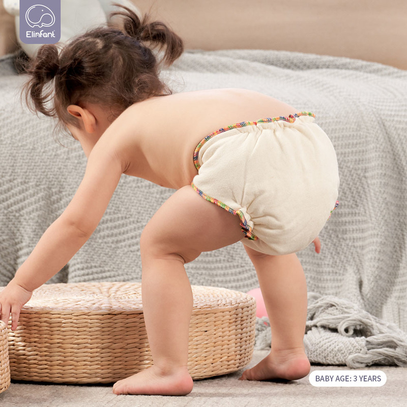 Elinfant Coffee Polar Fleece Reusable Fitted Diaper One Size Night AIO&AI2 Baby Nappy Washable Hemp Cloth 1 pcs Pack 220512