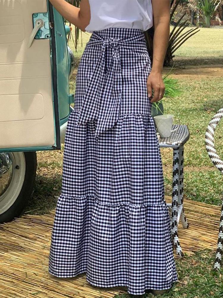 Skirts Celmia Fashion 2022 Summer Women High Waist Bow Tie Plaid Checked Long Maxi Casual Ruffled Party OversizedSkirts, Black
Skirts Celmia Fashion 2022 Summer Women High Waist Bow Tie Plaid Checked Long Maxi Casual Ruffled Party OversizedSkirts, Black