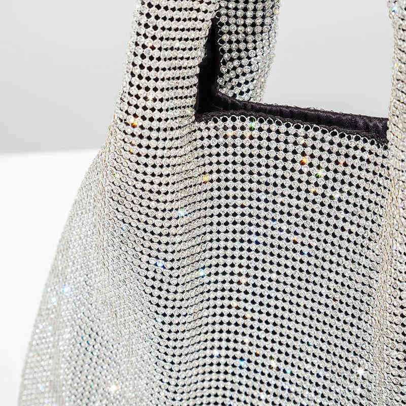 CMM bag Shiny Rhinestones Evening Clutch Purse Handbag Women Luxury Designer Soft Square Crystal Handbags Ladies High Quality 220609