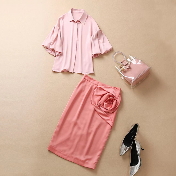 Women's Two Piece Dresses Summer Half Lantern Sleeve Turn Dpwm Collar Short Sleeve Top Blouse3D Flower Slim Elegant Suit, As the pic
Women's Two Piece Dresses Summer Half Lantern Sleeve Turn Dpwm Collar Short Sleeve Top Blouse3D Flower Slim Elegant Suit, As the pic