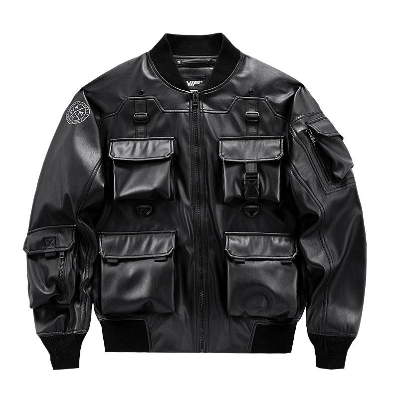 Men's Jackets Mcikkny Men Oversized Techwear Black Leather Bomber Military Streetwear Hip Hop Outwear Coats For Male Multi PocketsMen's
Men's Jackets Mcikkny Men Oversized Techwear Black Leather Bomber Military Streetwear Hip Hop Outwear Coats For Male Multi PocketsMen's