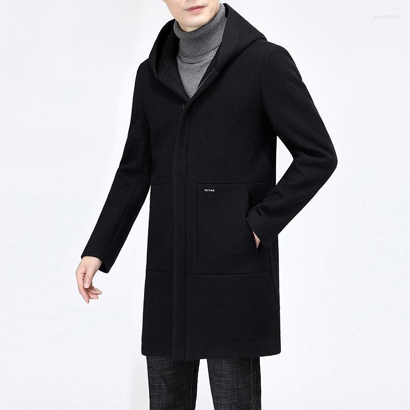 Men's Wool & Blends Tops Autumn Winter Casual Black Hooded Woolen Coats Thick Warm 47% Blend Windbreaker Jacket Parkas Outwear Overcoat Kend
Men's Wool & Blends Tops Autumn Winter Casual Black Hooded Woolen Coats Thick Warm 47% Blend Windbreaker Jacket Parkas Outwear Overcoat Kend