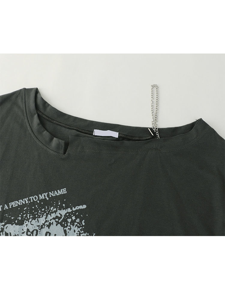 Women Autumn Long Sleeve T shirt O neck Graffiti Printing American Style Vintage Fashion Casual Korean Pullover Tee Top 220728