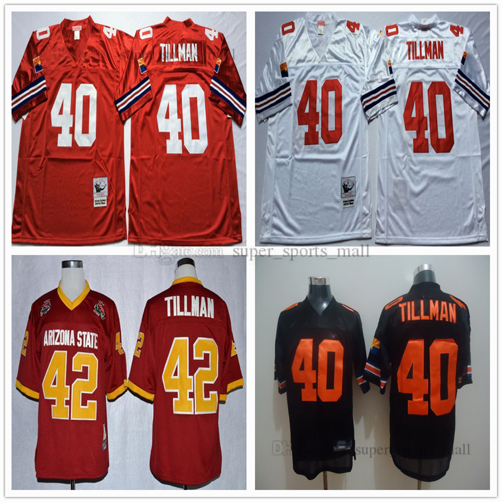 NCAA Vintage Football 40 Pat Tillman Jersey Home Red White Michael and Ness, As picture
NCAA Vintage Football 40 Pat Tillman Jersey Home Red White Michael and Ness, As picture