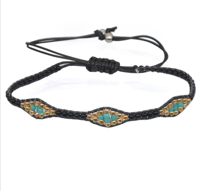 Handmade String Beaded Bracelets Jewelry Braided Woven Friendship Wish Wristband Anklet Adjustable for Women Girl