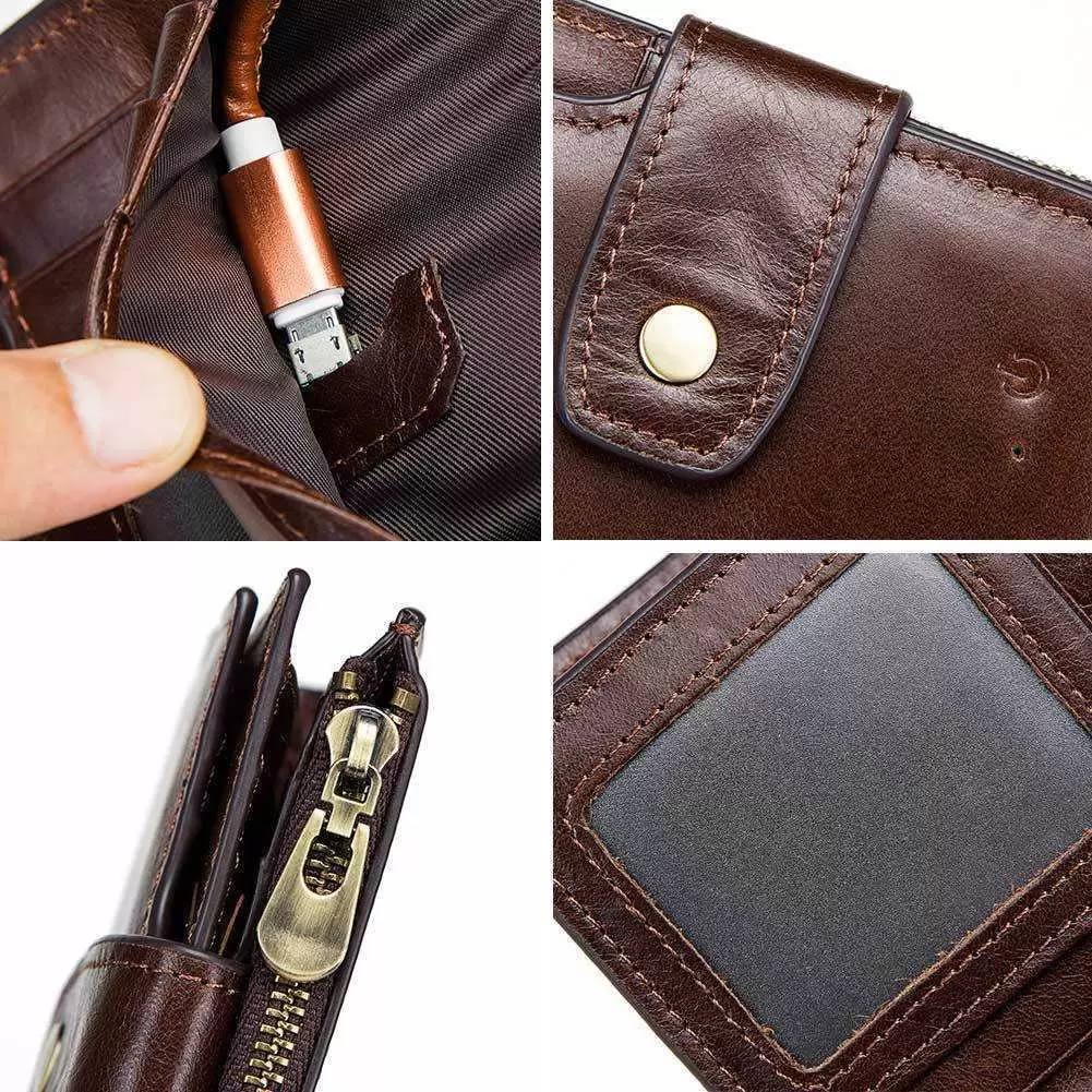 Wallets Intelligent Anti Loss Men's Leather Rfid Anti-theft Brush Zero Wallet Bluetooth Link Multifunction