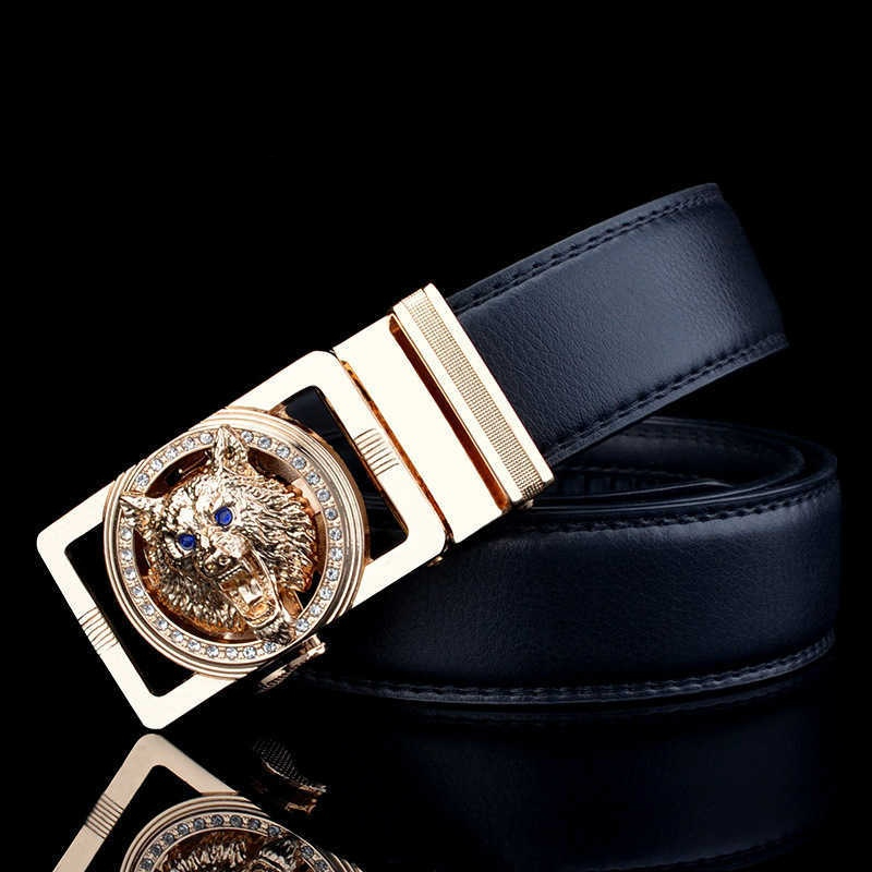 Wholesale Wolf head leather belt men's automatic buckle party belts leisure middle-aged and young Korean trouser waistband, As the picture
Wholesale Wolf head leather belt men's automatic buckle party belts leisure middle-aged and young Korean trouser waistband, As the picture