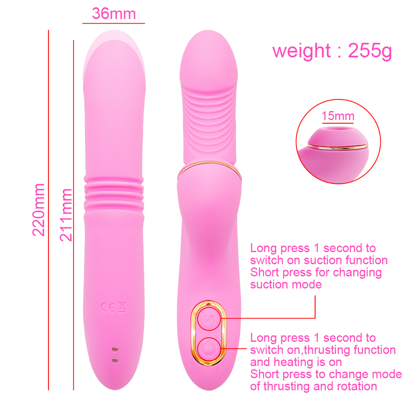 Clitoral Sucker Vagina Vibrator Heating Thrusting Sucking Vibrating Dildo Nipple Sex Toy for Adults 18 Women Masturbator Product 220329