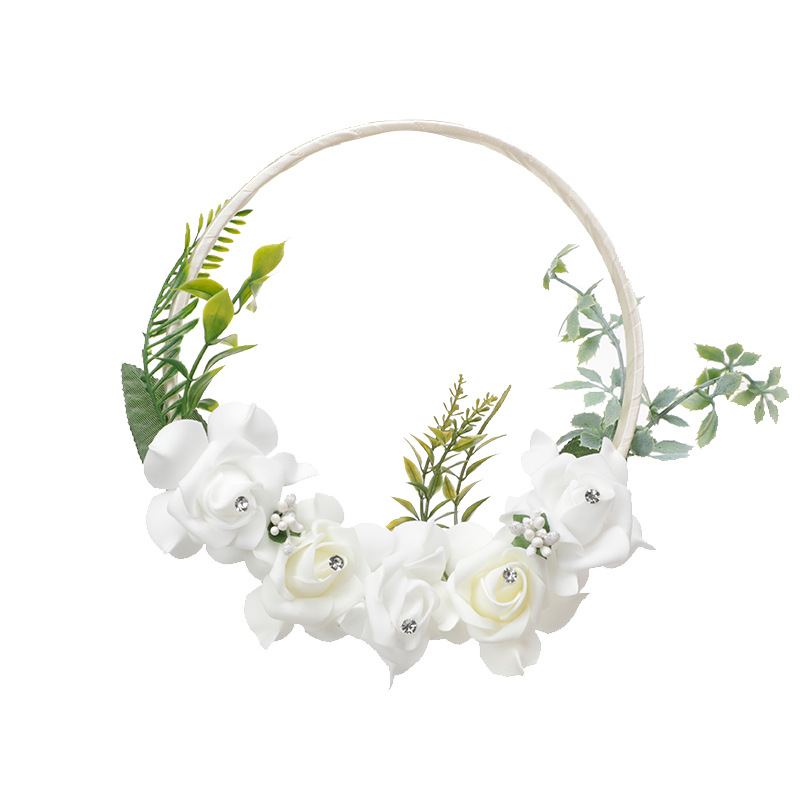 Bride wedding hand-held garland new simulation flower wedding garland cross-border party props Western-style hand-held flower decoration