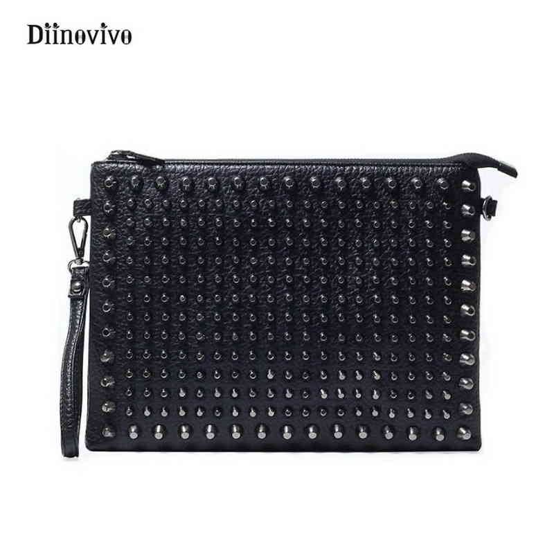 Diinovivo Simple Brand Ladies' Clutch Women Rock Style Rivet Shoulder Envelope Bag Unisex Luxury Leather Punk Bags Whdv0206, Black
Diinovivo Simple Brand Ladies' Clutch Women Rock Style Rivet Shoulder Envelope Bag Unisex Luxury Leather Punk Bags Whdv0206, Black