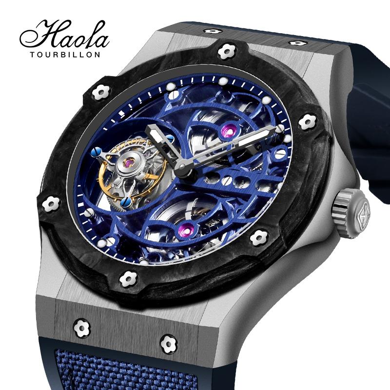Wristwatches Haofa Skeleton Tourbillon Movement Men Mechanical Sapphire Watch For Carbon Fiber Case Luxury 1918Wristwatches
Wristwatches Haofa Skeleton Tourbillon Movement Men Mechanical Sapphire Watch For Carbon Fiber Case Luxury 1918Wristwatches