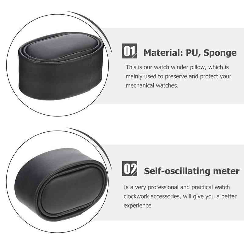 4Pcs Portable Watch Winder Pillows Display Leather Watch Winder Pillows for Wristwatch Bracelet Display Pad Storage Box Stand H220505