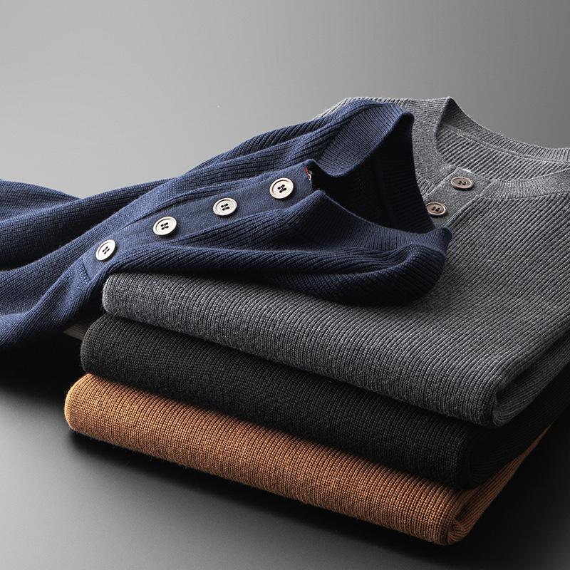 Men's Sweaters Designer Brand Autumn Winter Round Neck Button Sweater Men Knitted Base Shirt Simple Striped Fashion Wool Luxury Korean, Black
Men's Sweaters Designer Brand Autumn Winter Round Neck Button Sweater Men Knitted Base Shirt Simple Striped Fashion Wool Luxury Korean, Black