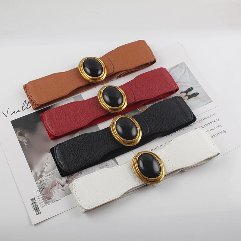 Belts Fashion High Quality Ladies Corset Elastic Wide Waist Dress Coat Decorative Round Buckle For Women Luxury Designer Brand, White
Belts Fashion High Quality Ladies Corset Elastic Wide Waist Dress Coat Decorative Round Buckle For Women Luxury Designer Brand, White