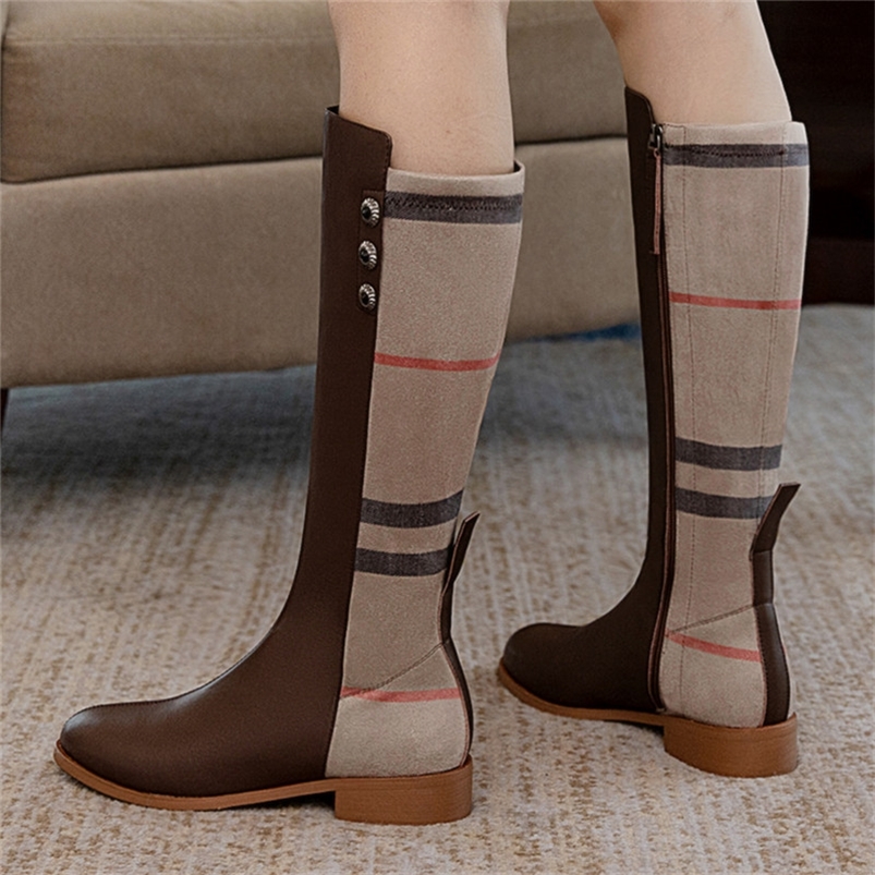 Autumn Winter Fashion Selling Women Knight Boots Genuine Leather Suede Round Toe Long Boots Buttons Zipper Handmade Ms Shoes 220813, Brown
Autumn Winter Fashion Selling Women Knight Boots Genuine Leather Suede Round Toe Long Boots Buttons Zipper Handmade Ms Shoes 220813, Brown