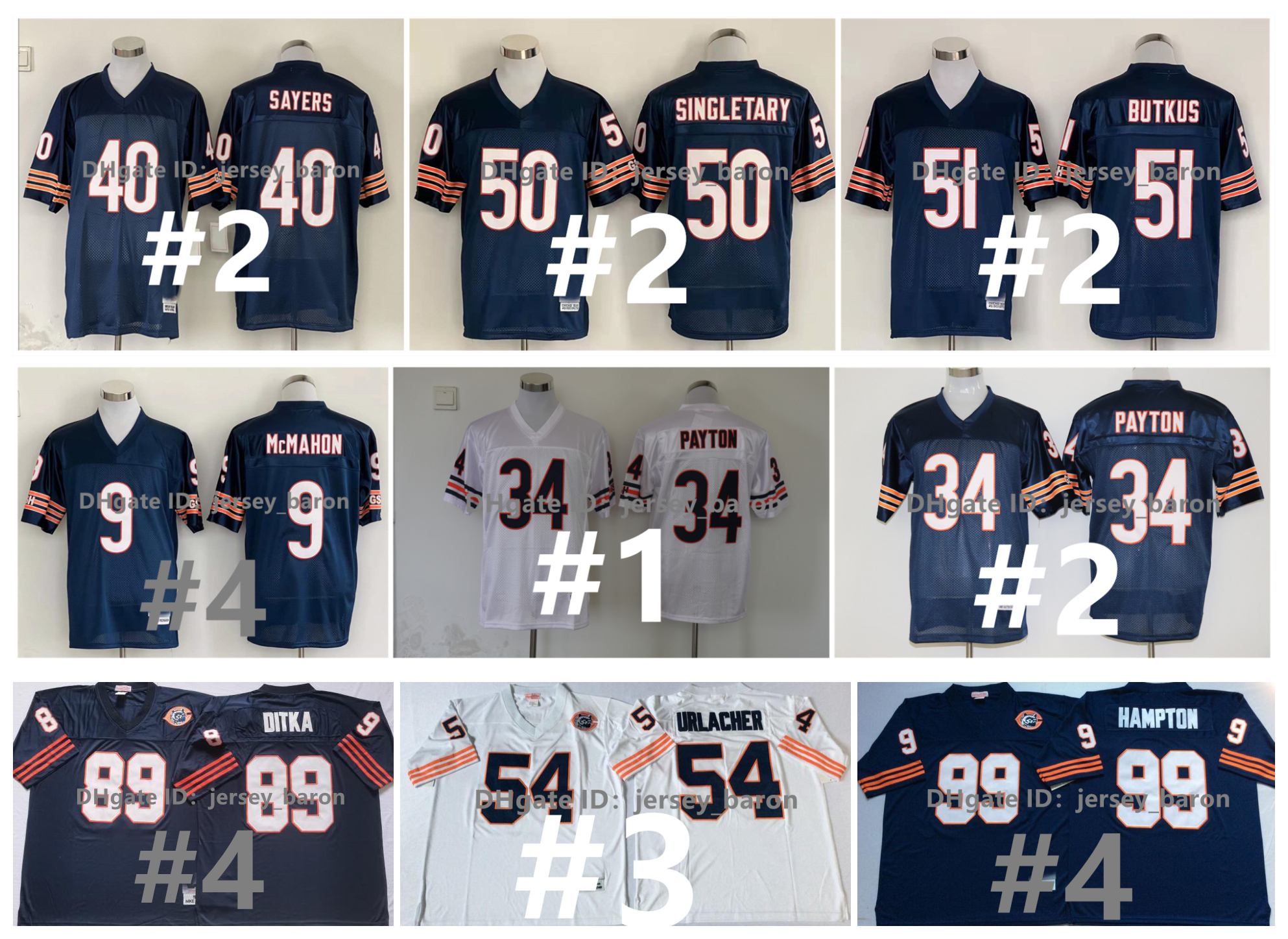 Throwback Bearss Football Jersey Devin Hester Jim McMahon Dick Butkus Walter Payton Dick Butkus Mike Ditka Brian Urlacher Richard Dent Gale Sayers Mike Singletar &N, As pic
Throwback Bearss Football Jersey Devin Hester Jim McMahon Dick Butkus Walter Payton Dick Butkus Mike Ditka Brian Urlacher Richard Dent Gale Sayers Mike Singletar &N, As pic
