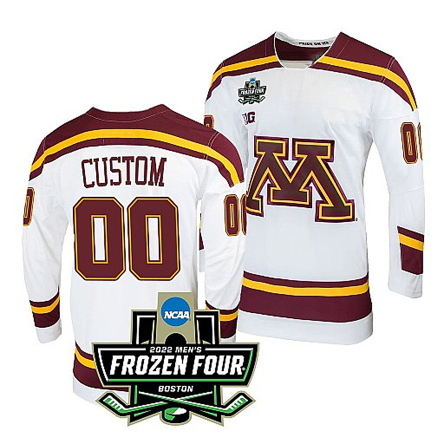 2022 NCAA Frozen Four Championship Minnesota Golden Gophers Hockey Jersey Custom 19 Vinni Lettieri 5 Nick Leddy 25 Justin Kloos 81, 12
2022 NCAA Frozen Four Championship Minnesota Golden Gophers Hockey Jersey Custom 19 Vinni Lettieri 5 Nick Leddy 25 Justin Kloos 81, 12