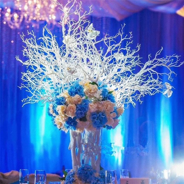 92cm Plastic Coral Tree Branch DIY Wedding Road Leading Home Garden Decor Flower Wall White Coral Branches Plants wall decor