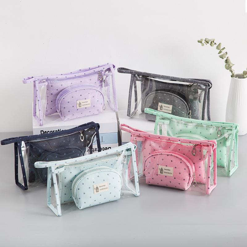 3 Set Casual Women Travel Cosmetic Bag Pvc Leather Zipper Make Up Transparent Makeup Organizer Storage Pouch Toiletry Bags, Blue
3 Set Casual Women Travel Cosmetic Bag Pvc Leather Zipper Make Up Transparent Makeup Organizer Storage Pouch Toiletry Bags, Blue