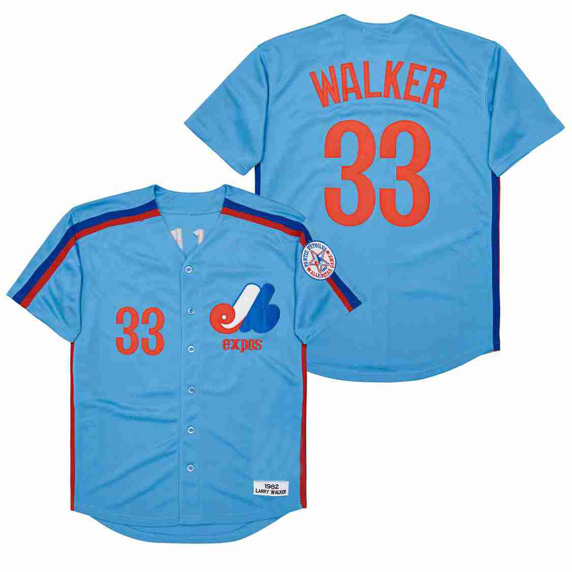 Retro Baseball Jersey Montreal Expos 14 Pete Rose 49 Warren Cromartie 4 Delino Deshields 33 Larry Walker 37 Steve Rodgers 51 Randy Johnson Stitched Bl