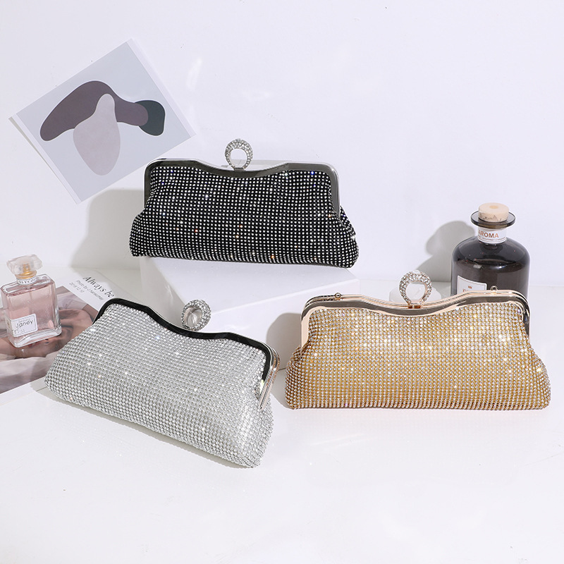 Diamonds Evening Bags Finger Ring Small Clutch Chain Shoulder Bag s Party Wedding handbags lady Evening Clutch Bags 220817