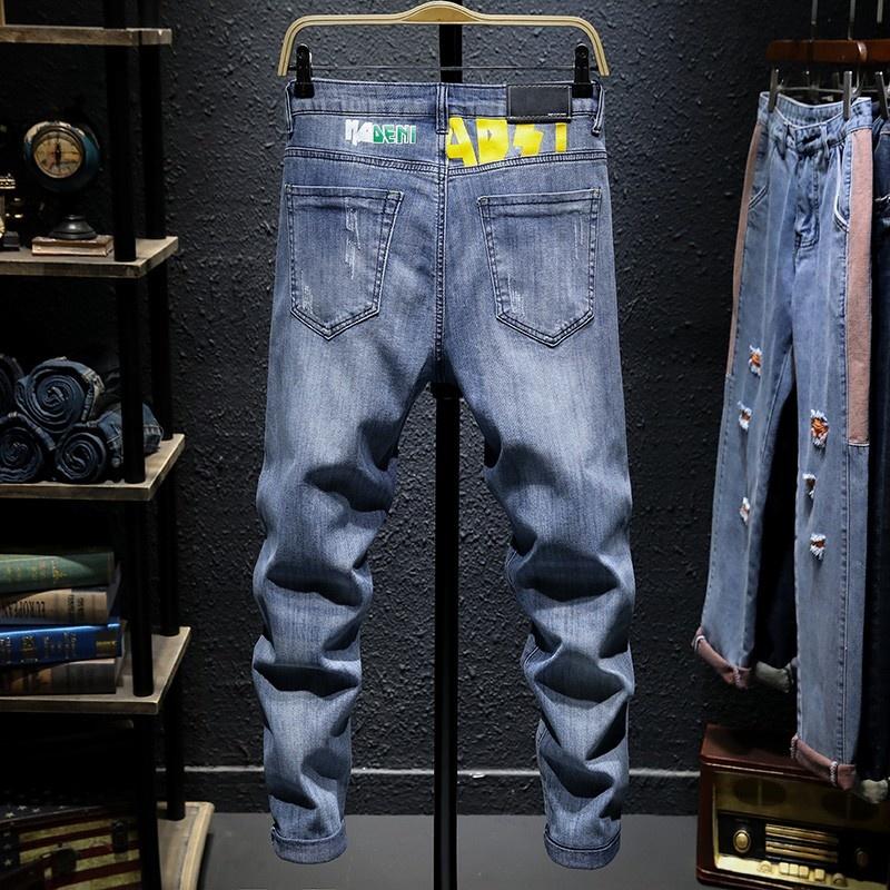 Men's Jeans Summer Spring Men Frayed Ankle-Length Printing Light Blue Casual Denim Pants Fashion Washed Slim Stretch Straight PantsMen's, As picture
Men's Jeans Summer Spring Men Frayed Ankle-Length Printing Light Blue Casual Denim Pants Fashion Washed Slim Stretch Straight PantsMen's, As picture