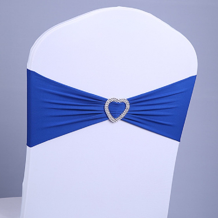 Chair Covers 100 pcs Spandex Lycra Sashes Elastic Satin Chair Bands with Buckle for Wedding Cover Bows Wholesale