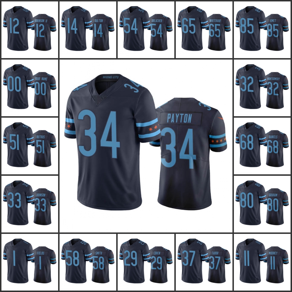 Jersey Chicago''Bears''Men #34 Walter Payton 54 Brian Urlacher 4 Eddie Jackson 1 Justin Fields Custom Women Youth''NFL''Navy City Vapor Limited
Jersey Chicago''Bears''Men #34 Walter Payton 54 Brian Urlacher 4 Eddie Jackson 1 Justin Fields Custom Women Youth''NFL''Navy City Vapor Limited