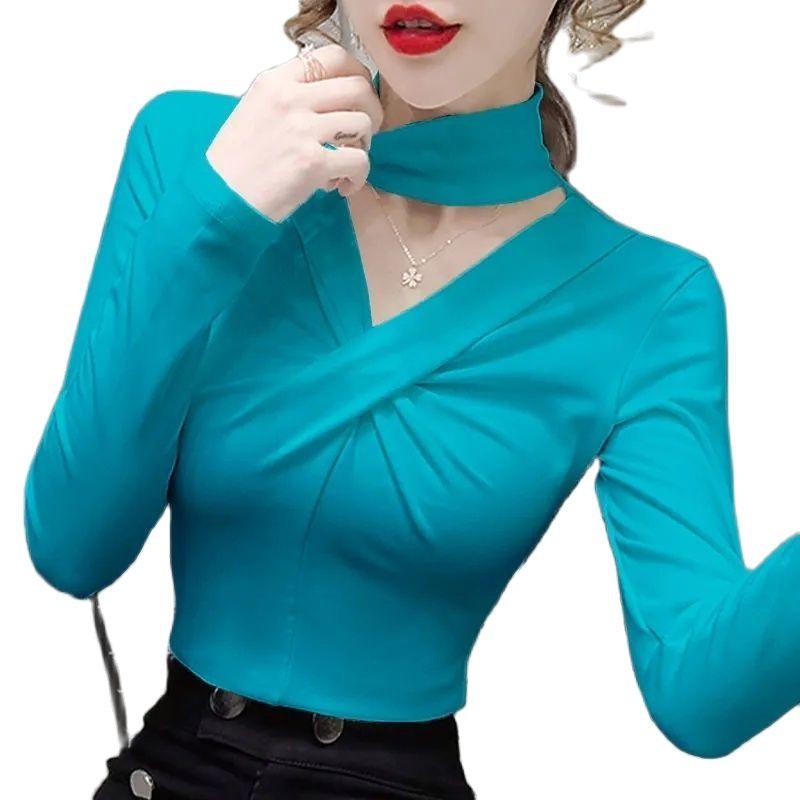 Women's T-Shirt Spring Autumn Thickening Design Slim Hollow Hanging Neck V-Neck Fleece Versatile Top Long Sleeve Women Trend M584Women's, Green
Women's T-Shirt Spring Autumn Thickening Design Slim Hollow Hanging Neck V-Neck Fleece Versatile Top Long Sleeve Women Trend M584Women's, Green