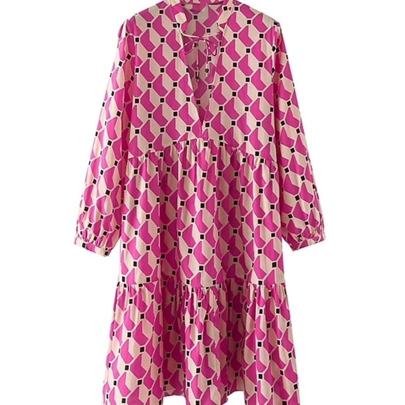 TRAF Women Fashion With Ties Printed Ruffled Mini Dress Vintage V Neck Three Quarter Sleeve Female Dresses Vestidos Mujer 220813, As picture
TRAF Women Fashion With Ties Printed Ruffled Mini Dress Vintage V Neck Three Quarter Sleeve Female Dresses Vestidos Mujer 220813, As picture