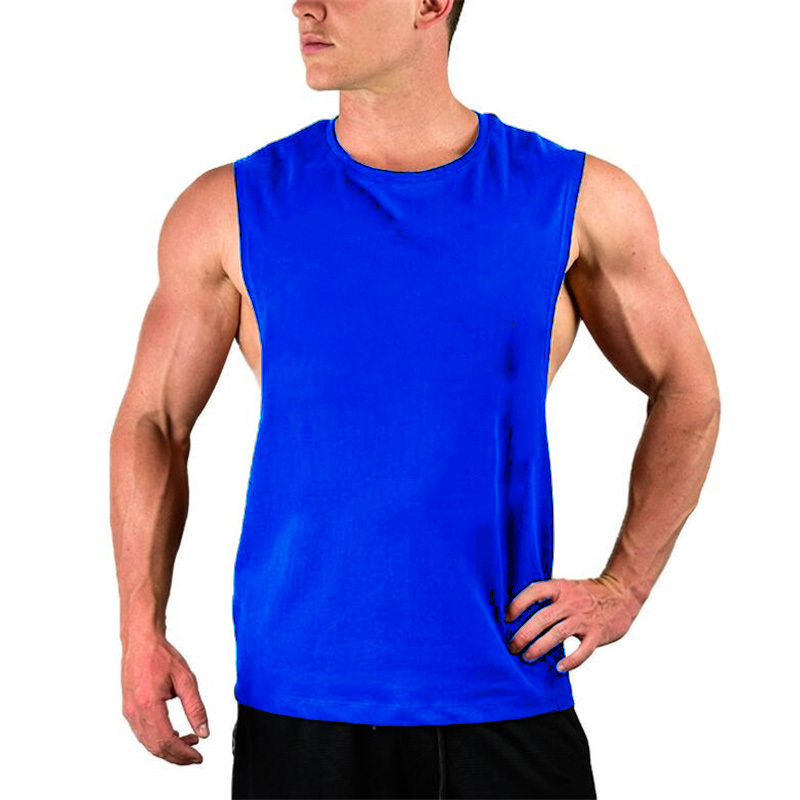 Mens Cut Out Sleeveless shirt Gyms Stringer vest Blank Workout TShirt Muscle Tee Bodybuilding Tank Top Fitness Clothing 220621