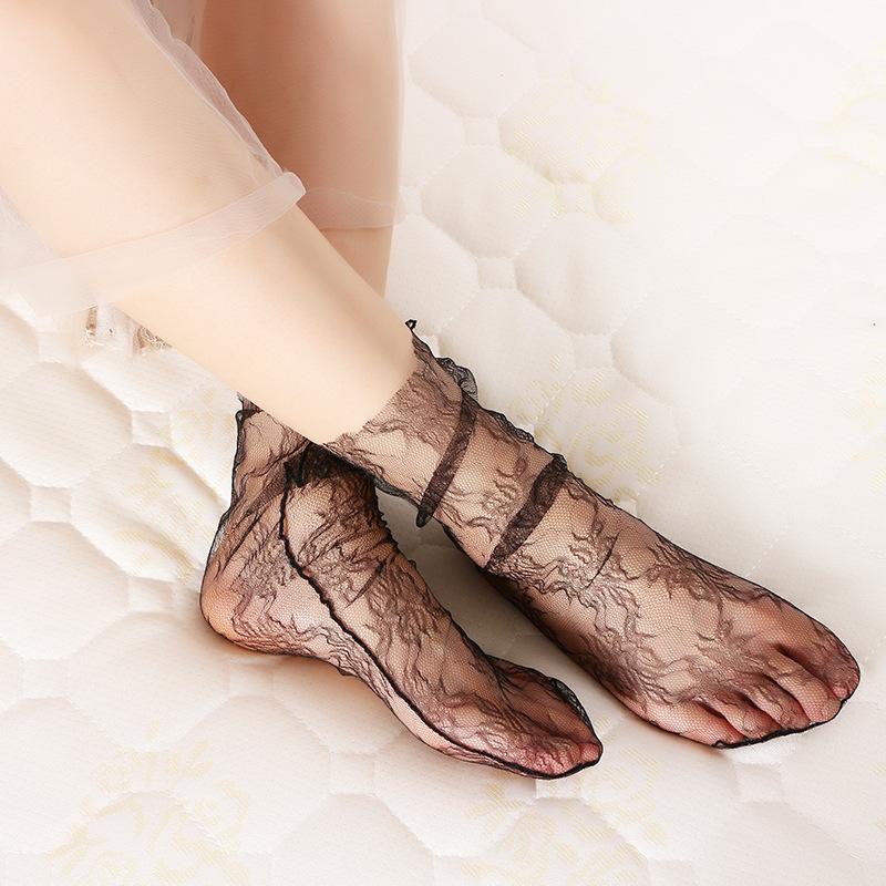 Socks & Hosiery Sheer Black Lace Mesh Women Summer Cozy Breathable Ultra-Thin Transparent Cool Ladies Skarpetki HosierySocks
Socks & Hosiery Sheer Black Lace Mesh Women Summer Cozy Breathable Ultra-Thin Transparent Cool Ladies Skarpetki HosierySocks