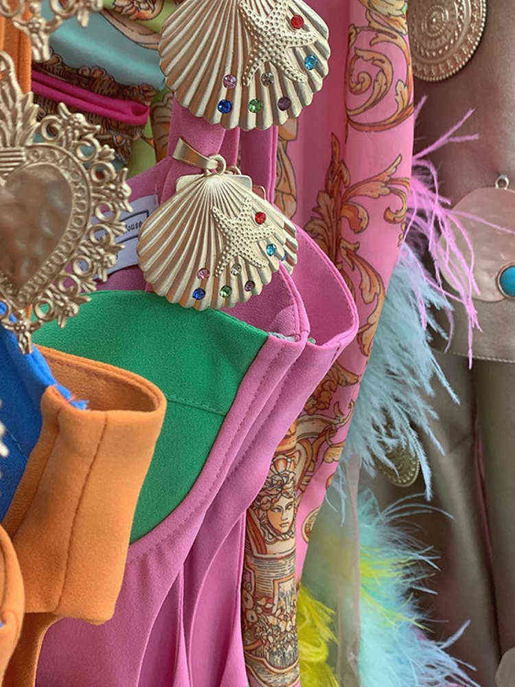 Sexy Slip Maxi Dress Women Sleeveless Cutout Patchwork Long Dresses 2022 Summer Metal Shell Fashion Beach Vacation Lady Vestidos T220816