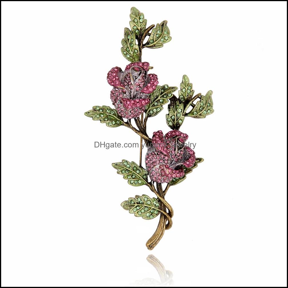 Pins Brooches Jewelry Wholesale- Crystal Rhinestone Rose Flower Brooch Pin Metal Tree Branch Leaves Vintage Fashion Women Garment Accessory
Pins Brooches Jewelry Wholesale- Crystal Rhinestone Rose Flower Brooch Pin Metal Tree Branch Leaves Vintage Fashion Women Garment Accessory
