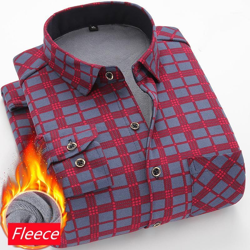 Men's Casual Shirts Autumn Plus Velvet Thick Warm Shirt Middle-aged Winter Fleece Fashion Plaid Long-sleeved Male Brand Spring Tops, 2021-81
Men's Casual Shirts Autumn Plus Velvet Thick Warm Shirt Middle-aged Winter Fleece Fashion Plaid Long-sleeved Male Brand Spring Tops, 2021-81