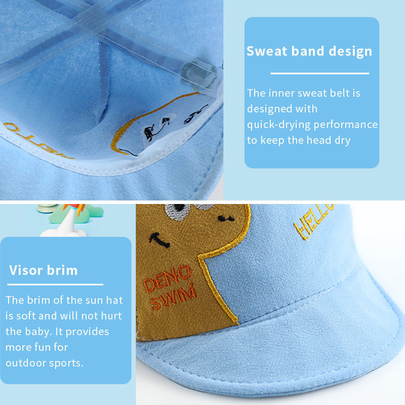 Topi Bisbol Bayi Bordir Dinosaurus Kartun Topi Peaked Luar Ruangan Anak Perempuan Musim Panas Topi Pelindung Matahari Katun Lembut Anak 220611