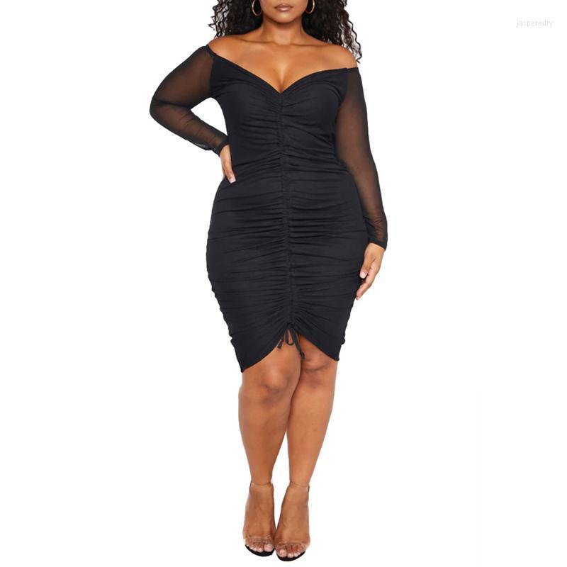 Plus Size Dresses Elegant Off Shoulder Ruched Mini Dress Women V Neck Mesh Patchwork Sexy Drawstring Ladies Streetwear Vestidos Jasp22, Black
Plus Size Dresses Elegant Off Shoulder Ruched Mini Dress Women V Neck Mesh Patchwork Sexy Drawstring Ladies Streetwear Vestidos Jasp22, Black