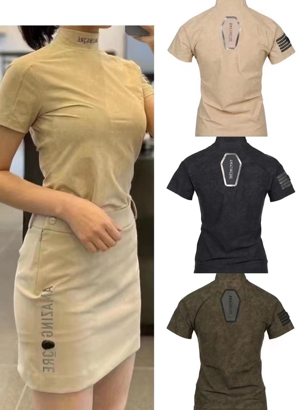 Spring summer golf women short sleeve stand collar pull top quick dry clothes custom fabric elastic breathable slim 220712, Green
Spring summer golf women short sleeve stand collar pull top quick dry clothes custom fabric elastic breathable slim 220712, Green