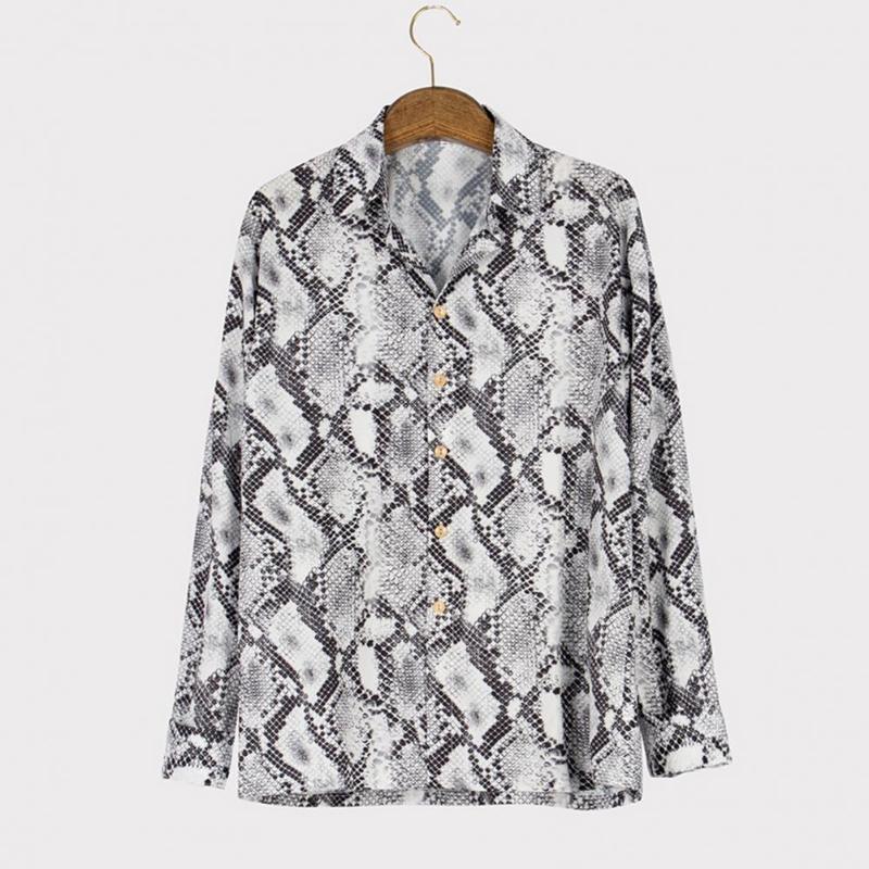 Men's Casual Shirts Summer Shirt Men Long Sleeve Breathable Polyester Snake Print Blouse Streetwear Sexy Fashion Top 2XL, White;black
Men's Casual Shirts Summer Shirt Men Long Sleeve Breathable Polyester Snake Print Blouse Streetwear Sexy Fashion Top 2XL, White;black