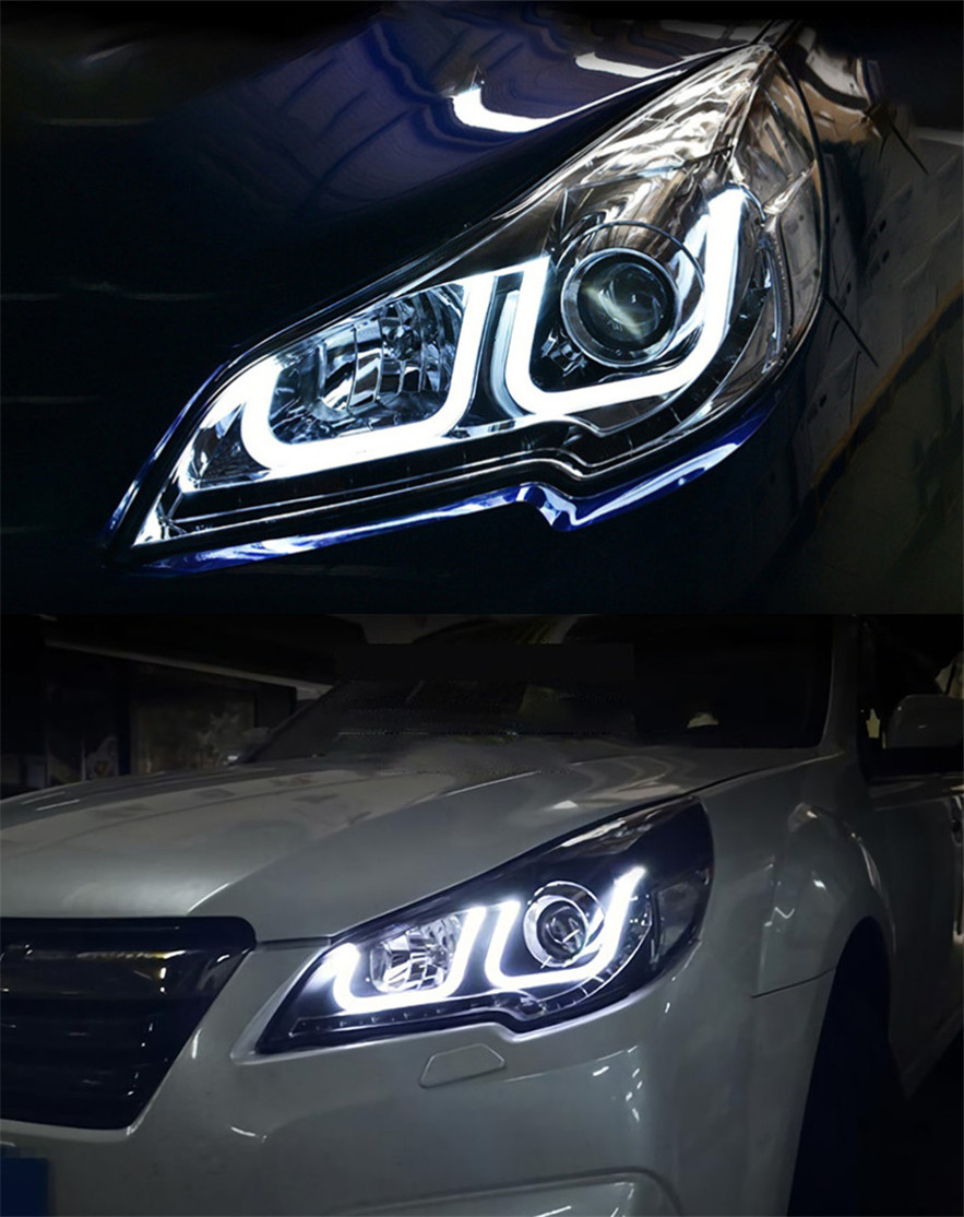 High Beam Headlights For Subaru Outback Legacy 2010-20 15 LED Daytime Headlight Fog Light Turn Signal Front Lamp