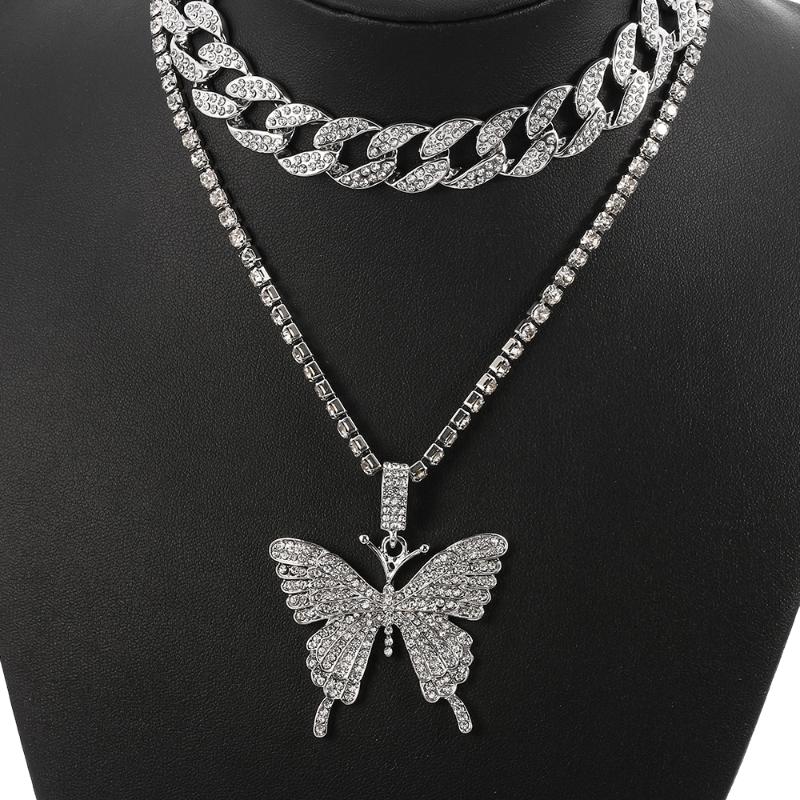 Chokers Double Layer Butterfly Cuba Necklace Glisten Luxury Hip-hop Insect Fashion Chain For Women JewelryChokers
Chokers Double Layer Butterfly Cuba Necklace Glisten Luxury Hip-hop Insect Fashion Chain For Women JewelryChokers
